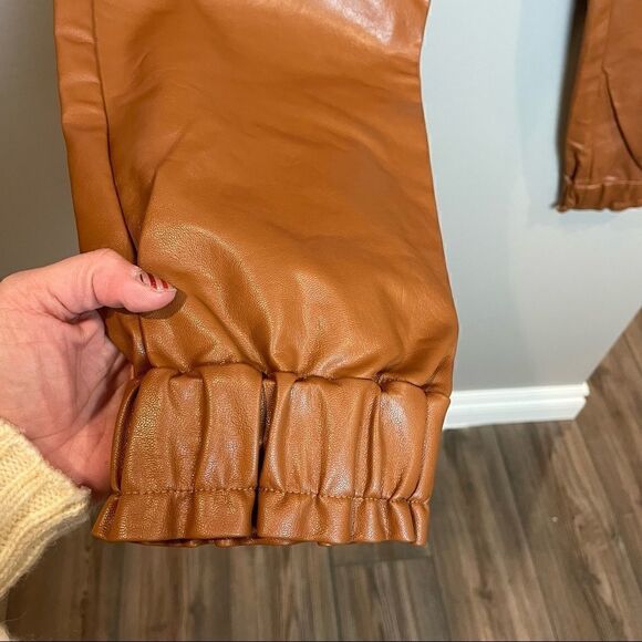 WAYF Faux Leather Paperbag Waist Pants M - Picture 5 of 9